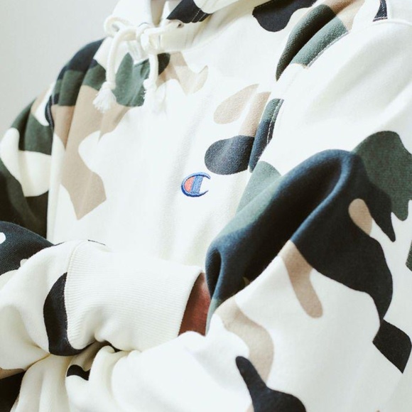 champion reverse weave camo hoodie